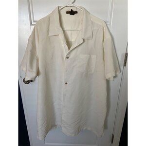 Men's Harriton Cream Short Sleeve Button Up 4XL